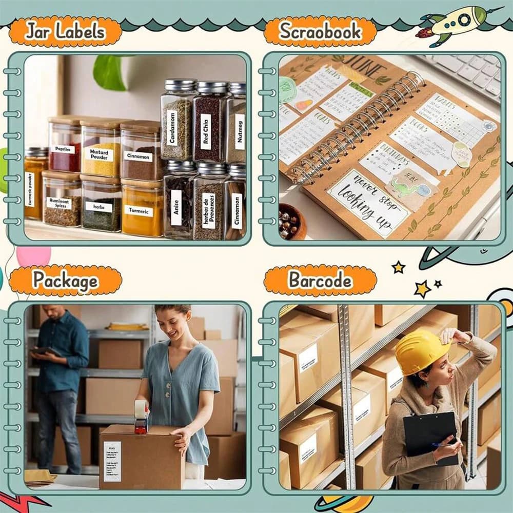 Mini Printer Thermal Sticker Paper Rolls