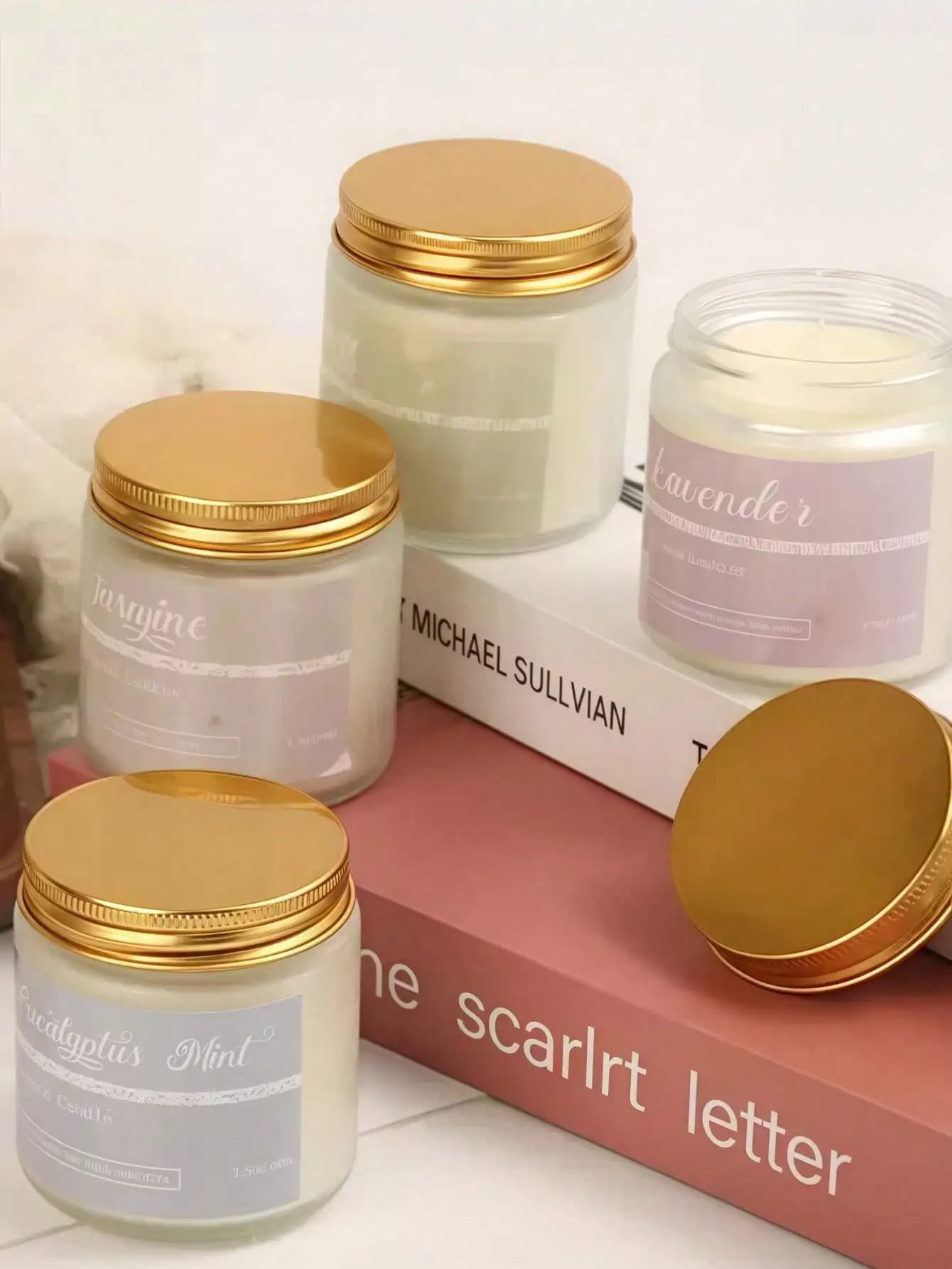 Scented Candle with Essential Oil Fragrance
