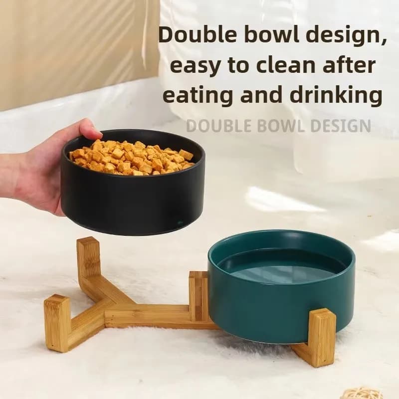 Elevated Ceramic Pet Bowl Feeder Set