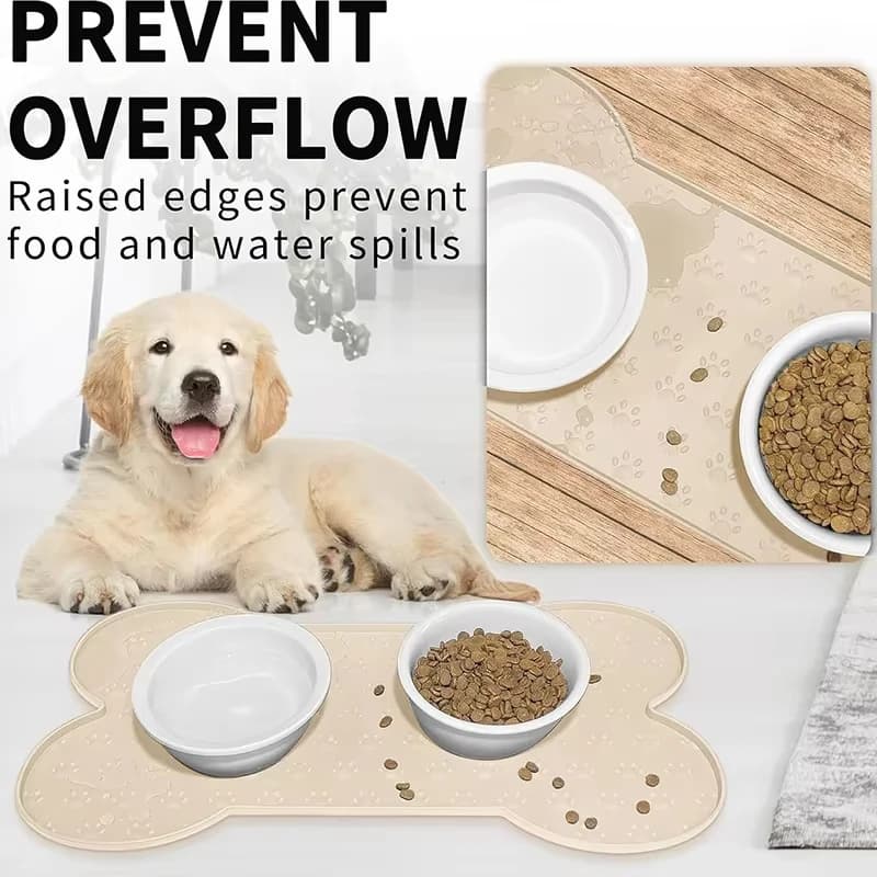Anti-Slip Pet Feeder Mat with Raised Edges