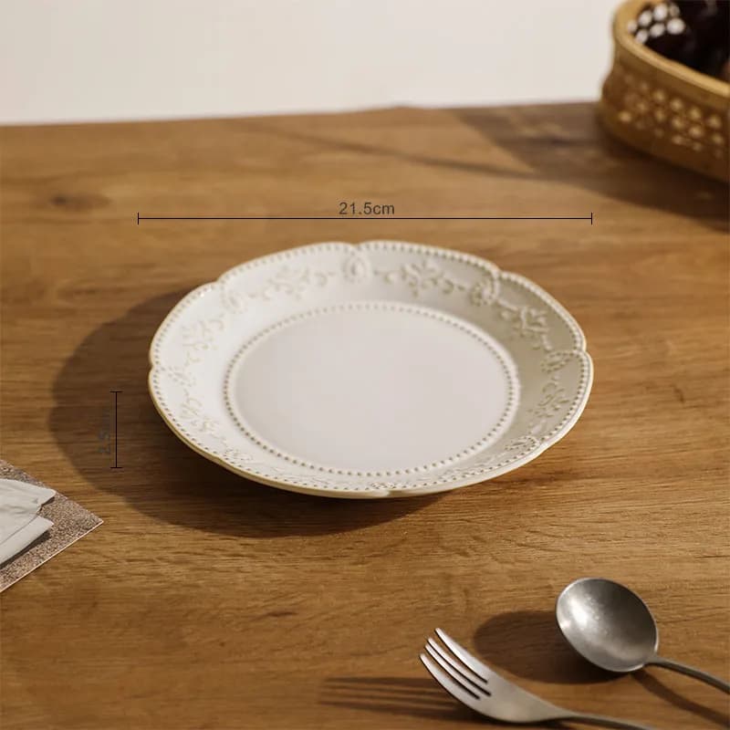 Baroque Vintage Ceramic Dinner Plates Set