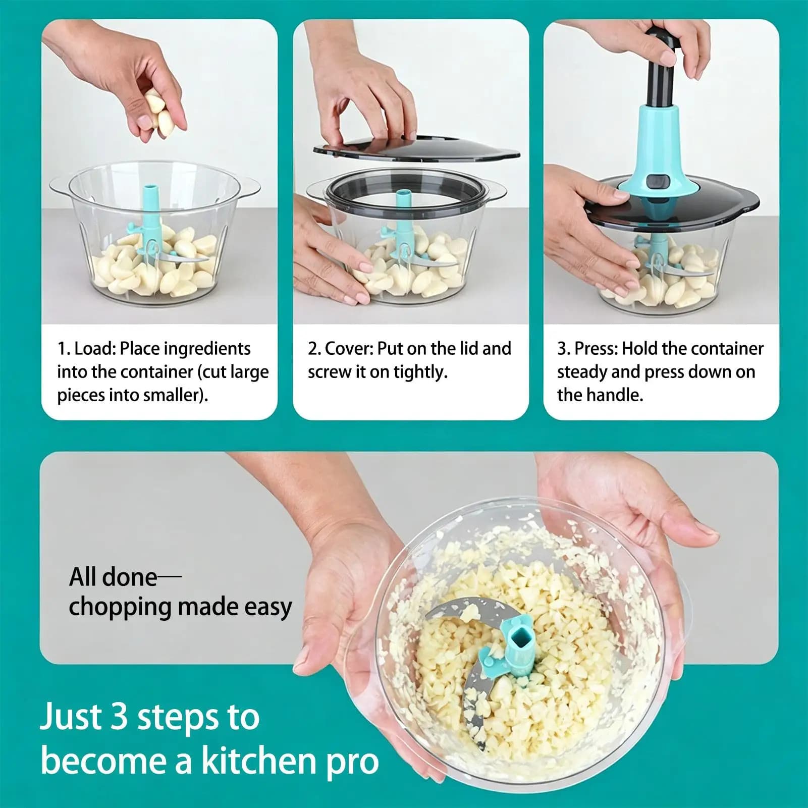 Manual Food Processor Chopper 2L