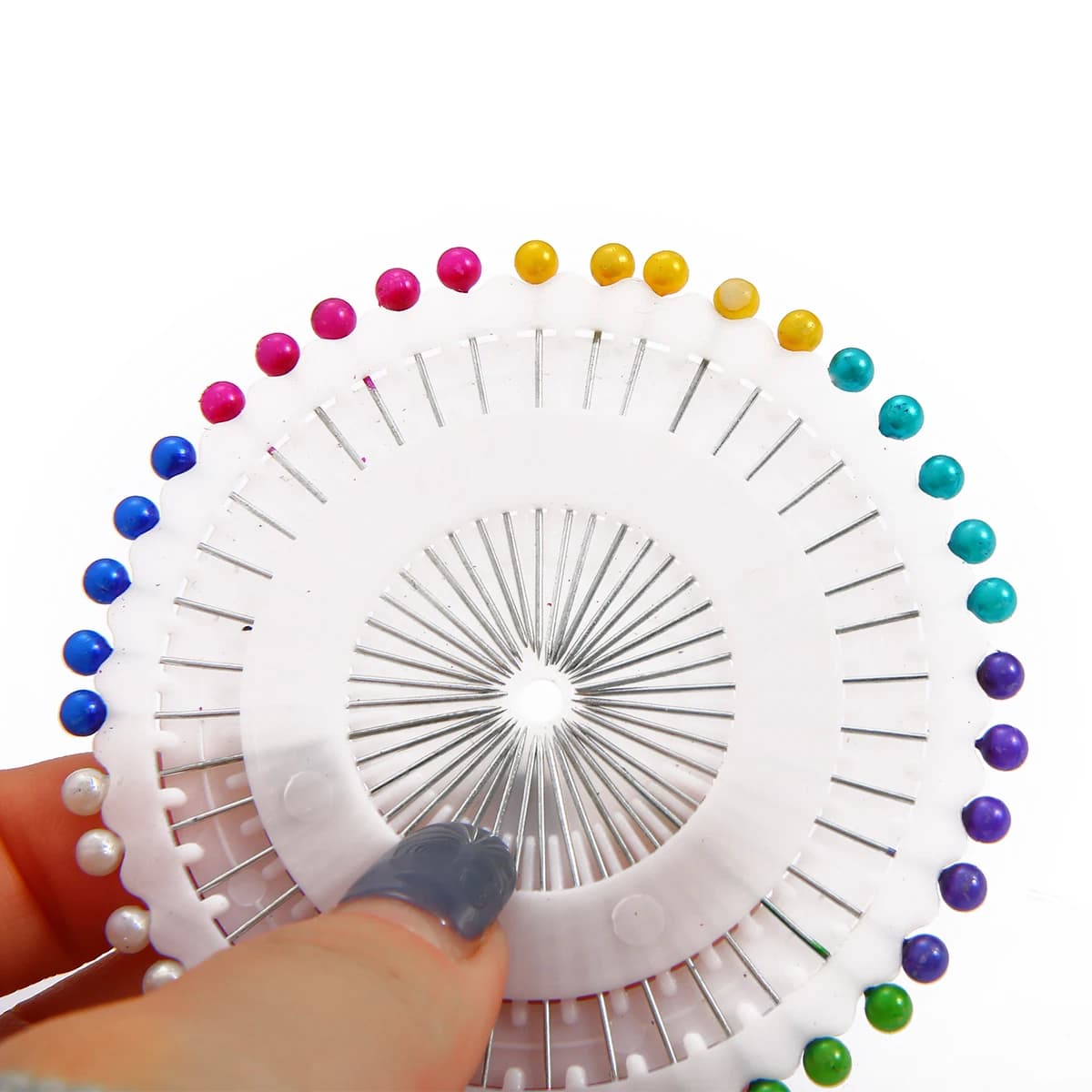 Colored Round Bead Sewing Pins Set