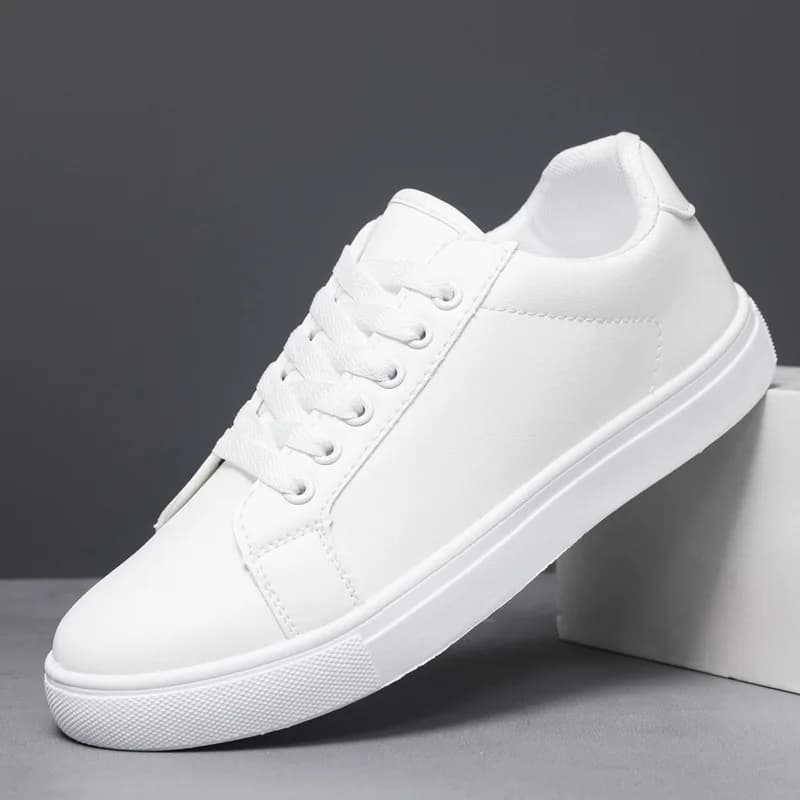 Sneakers Men Shoes 2026Leather Mens Casual Shoes Flat Male Footwear Fashion Black White Shoes Tenis Masculino Skateboard