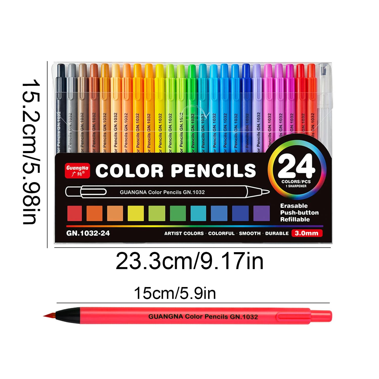 Push-to-Erase Colored Pencil Set