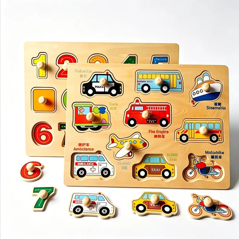 Wooden Peg Puzzles for Toddlers