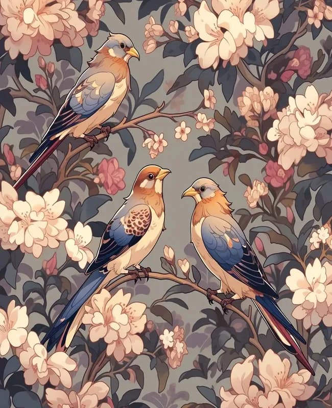 Paint By Numbers Bird Illustration Art Kit