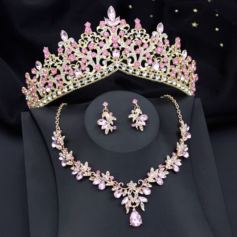 Bridal Jewelry Sets for WomenTiaras and Necklace Earrings Sets for Wedding Dress Party Birthday Costume Accessories