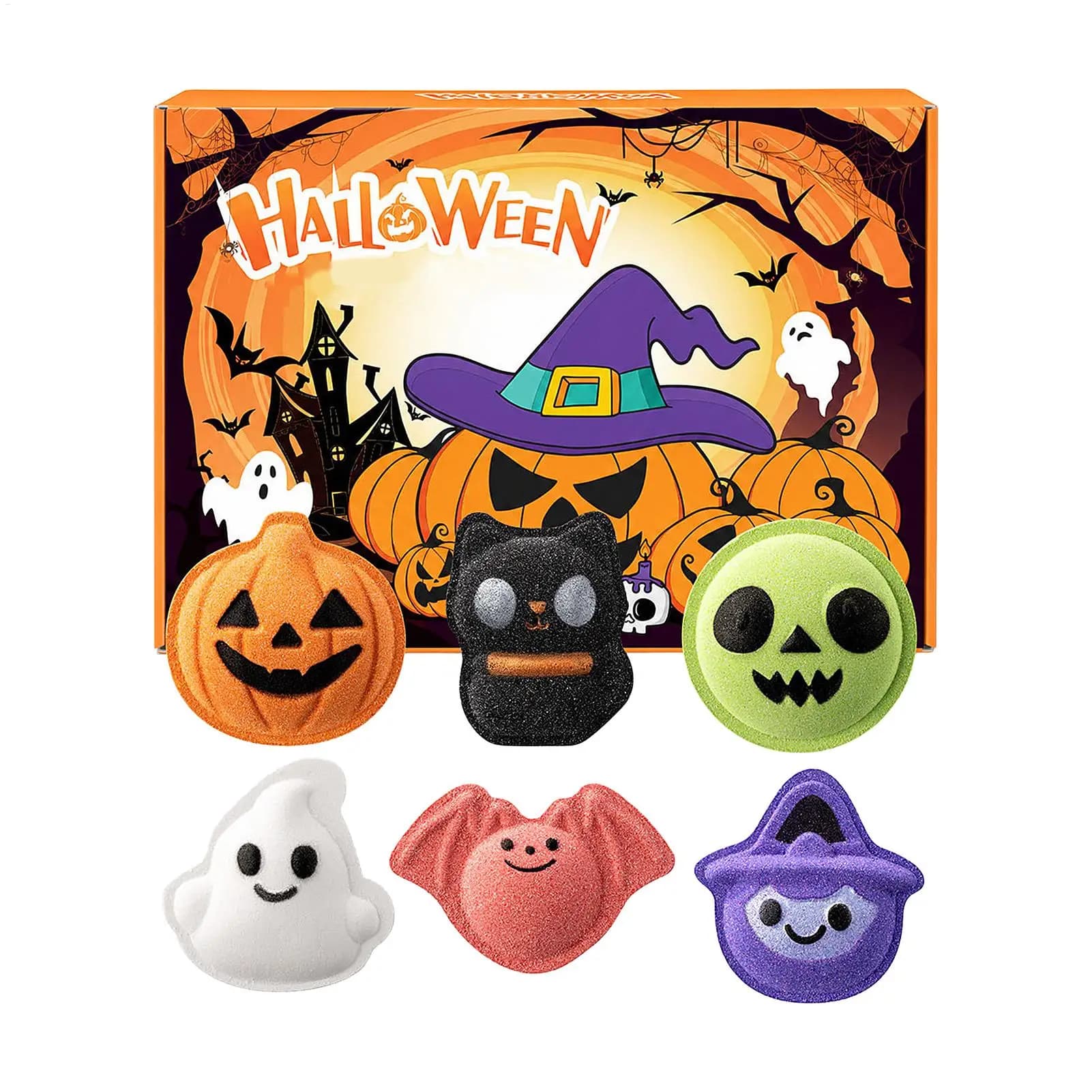 Halloween Bath Bombs Set 6 Pack with Toy Surprises