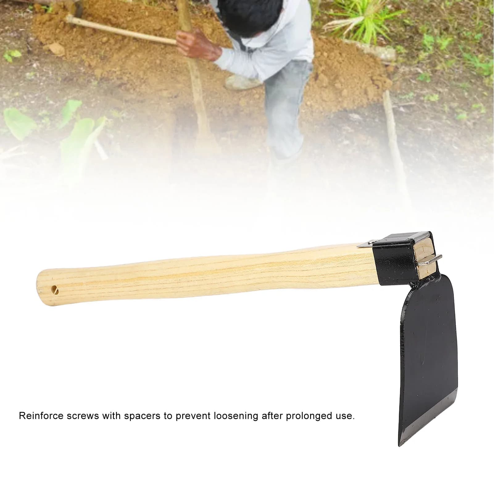 Ergonomic Garden Hand Hoe with Wooden Handle