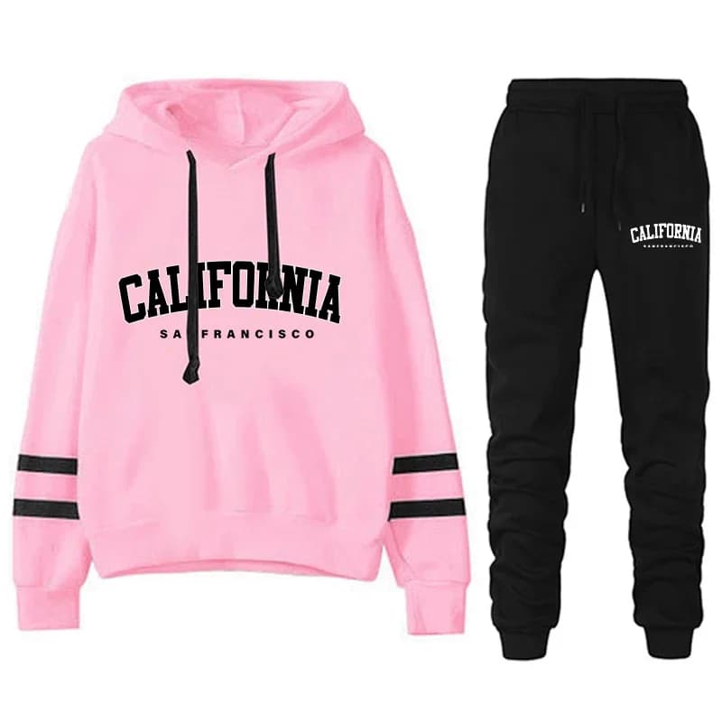 Women's Pullover Hoodie Jogger Set