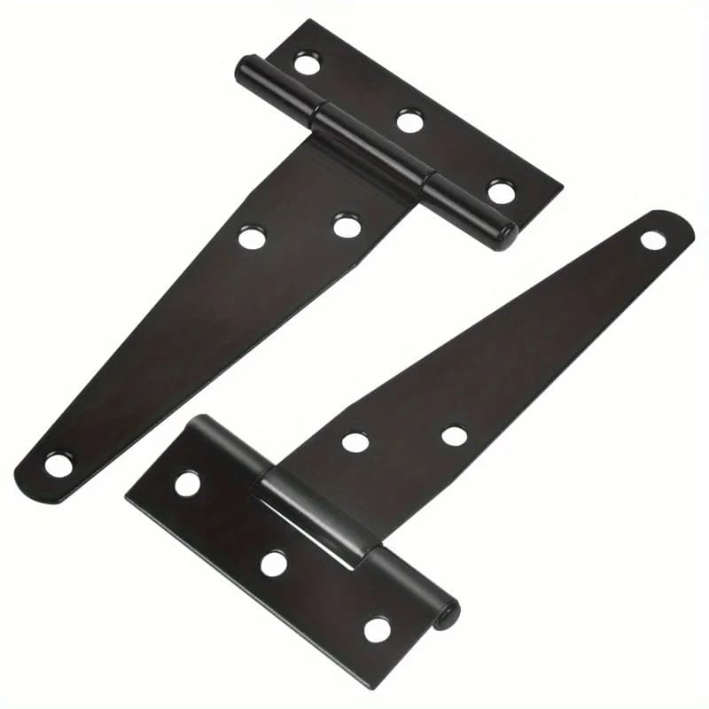 4 Inch Heavy-Duty Black T-Hinges with Screws