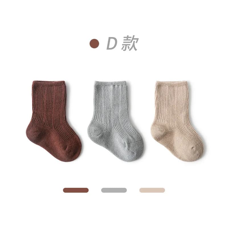 Cotton Baby Socks 3-Pairs Newborn to Toddler