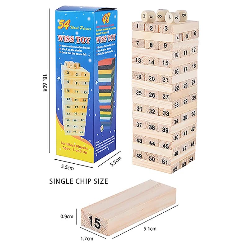 Solid Wood Stacking Block Tower Game