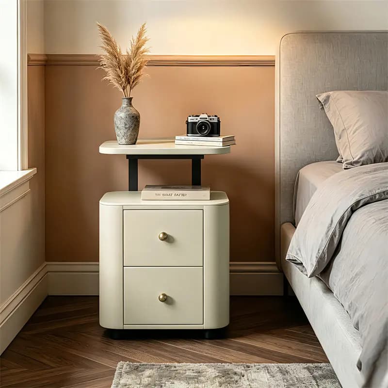 Aesthetic Storage Nightstand Trendy Elegant Bedside Table New Style Functional Nachttisch Home Bedroom Furniture
