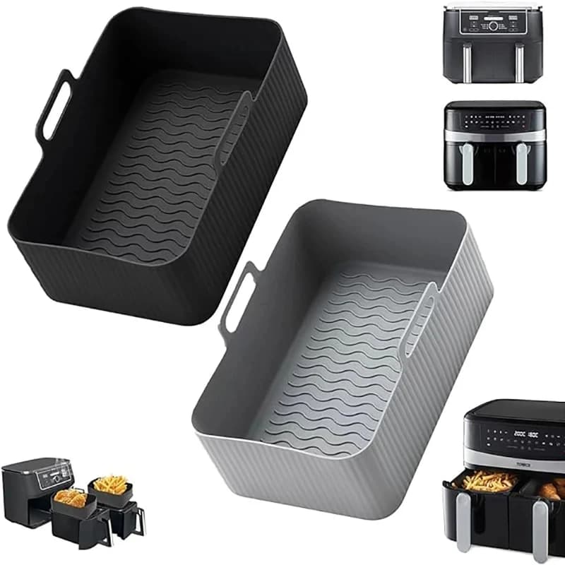 AirFryer Accessories Air Fryer Silicone Basket Oven Baking Tray Silicone Pot Liner Steamer Roasting Rack Airfryer Accessories