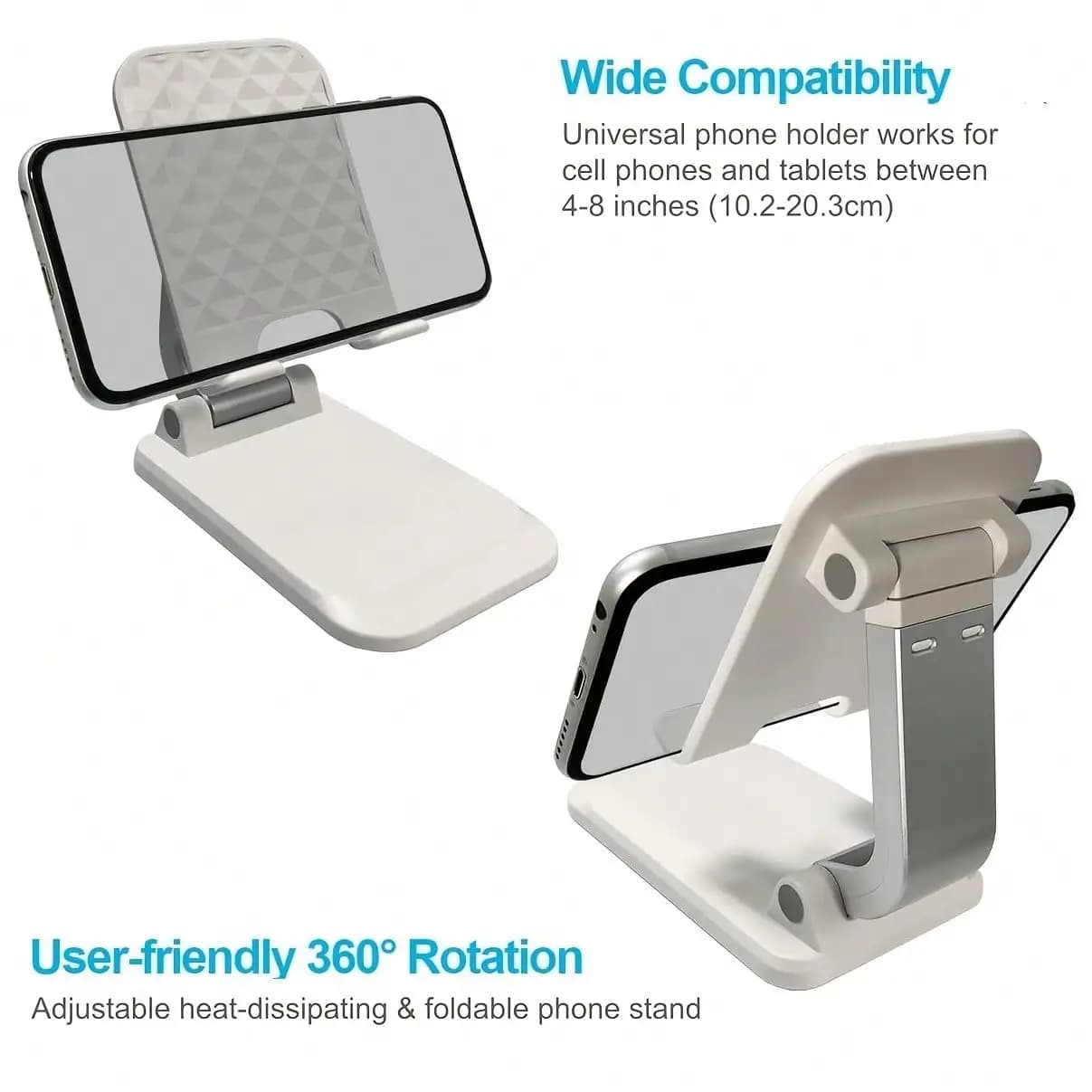 Foldable Desktop Phone Stand, Fully Adjustable Phone Stand, Portable Phone Stand, Desk Accessory Suitable For All Smartphones
