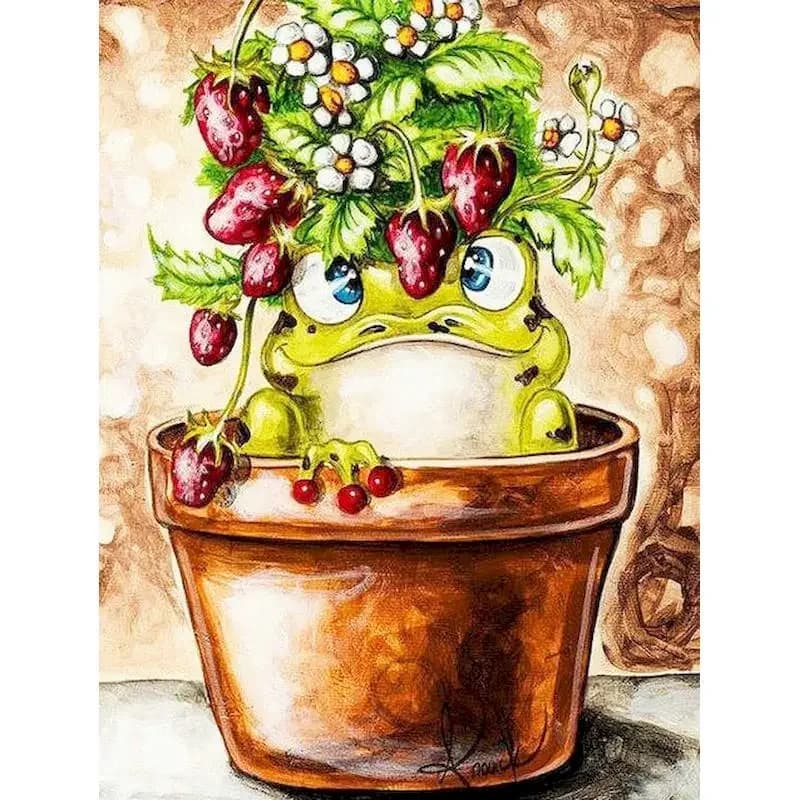 Paint By Numbers Potted Plant Landscape Canvas