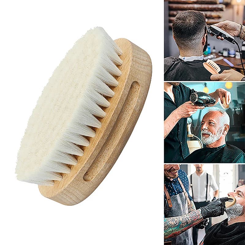 Wool Beard Brush with Beech Wood Handle