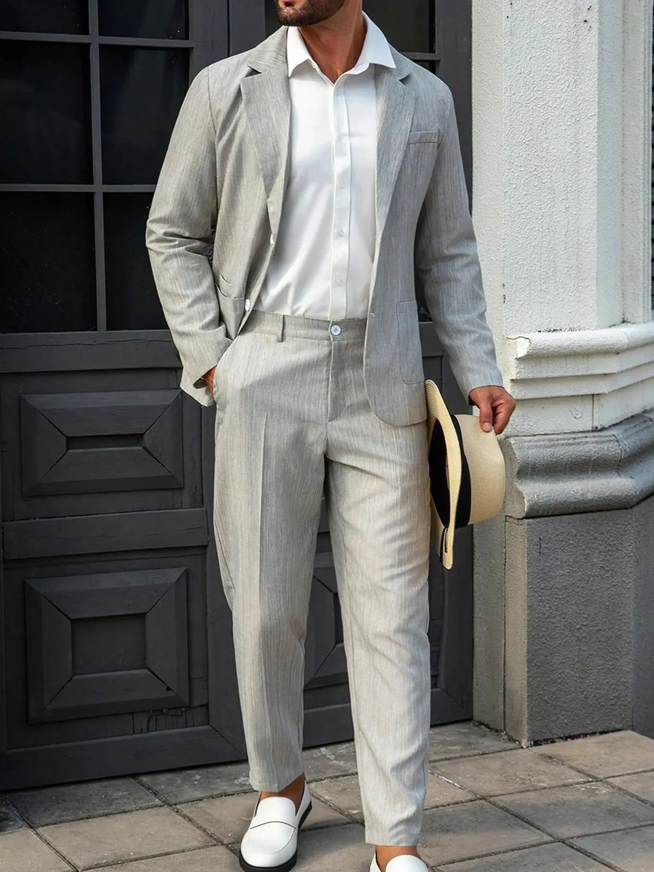 Men's Slim Fit Summer Business Suit Set
