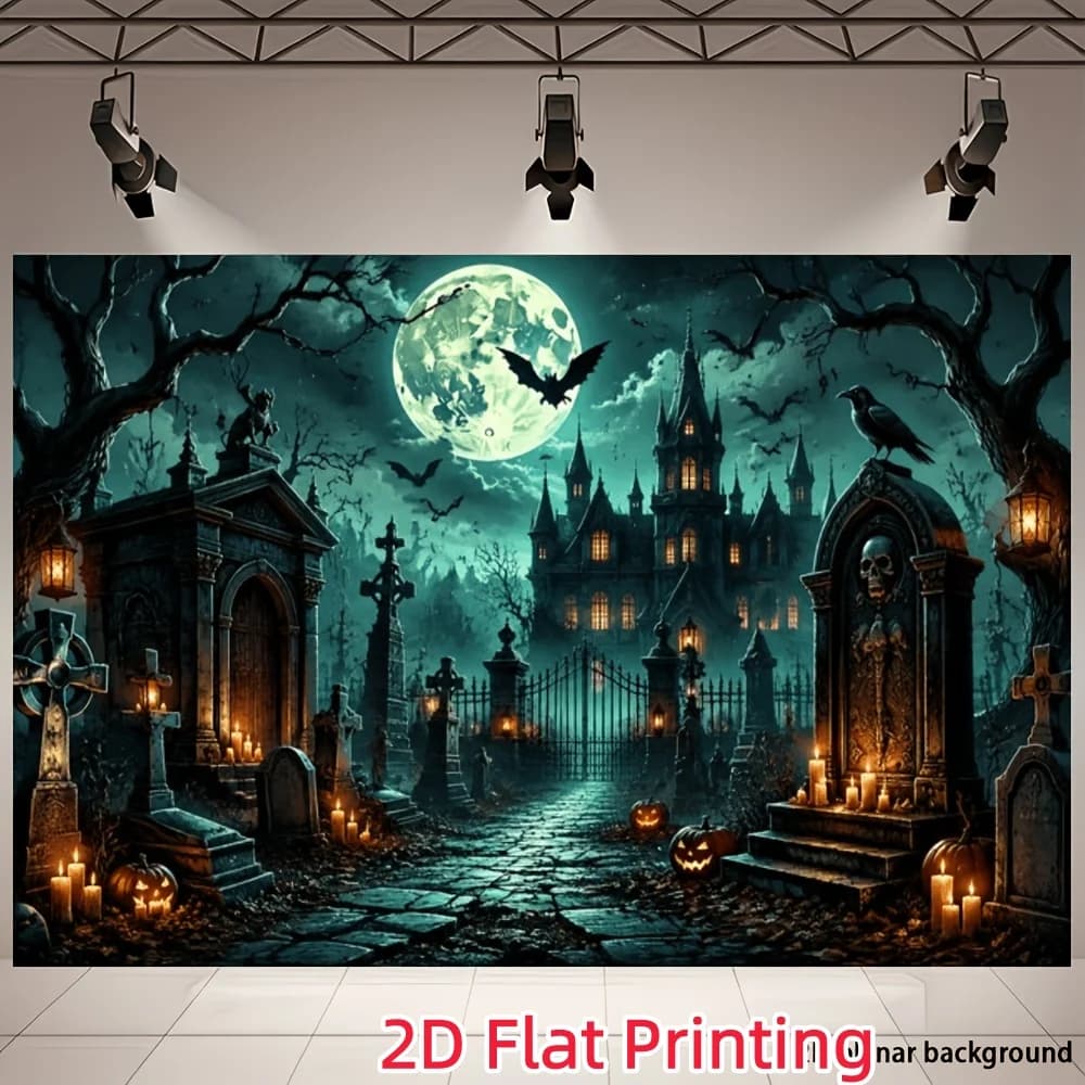 Gothic Halloween Photography Backdrop Banner