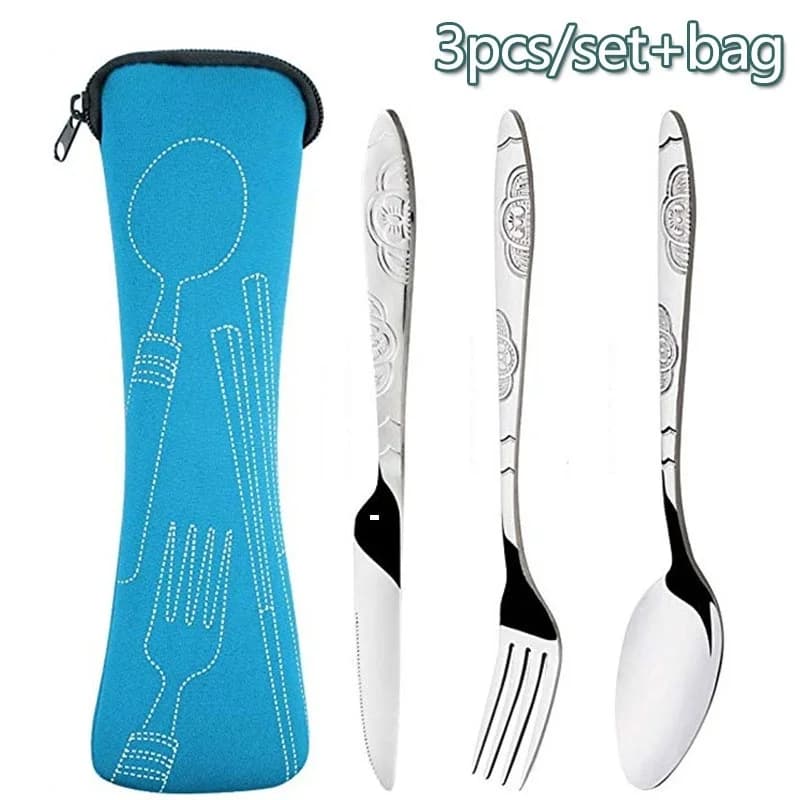 Stainless Steel Travel Cutlery Set with Pouch