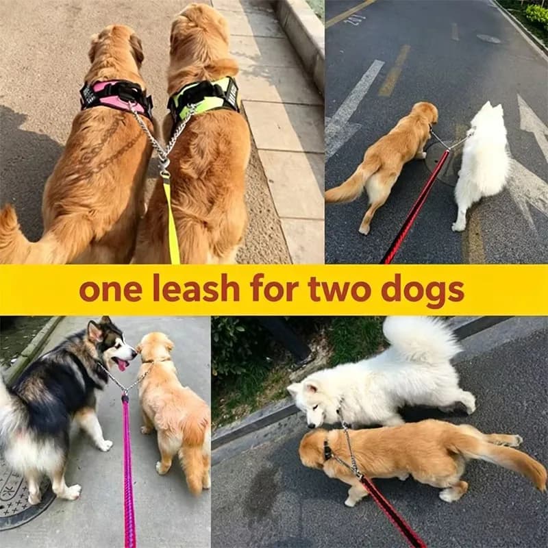 Double Dog Leash Coupler Stainless Steel
