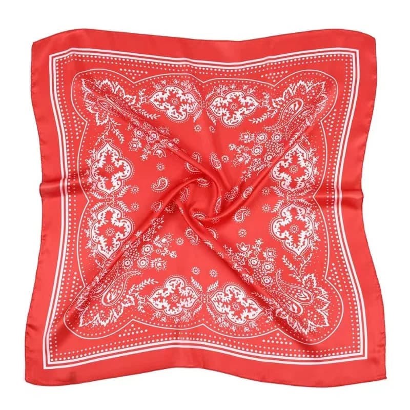 Black Paisley Cotton Square Scarf 70cm