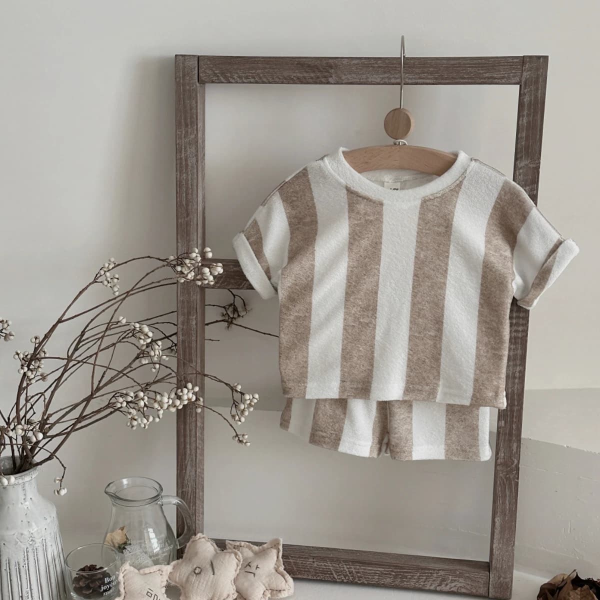 Kids Striped Short-Sleeve T-Shirt and Shorts Set