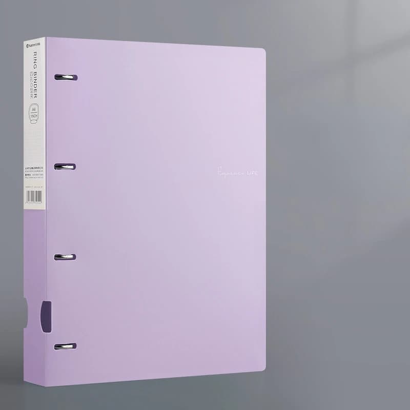 Portable 4-Hole D-Type A4 Plastic Folder