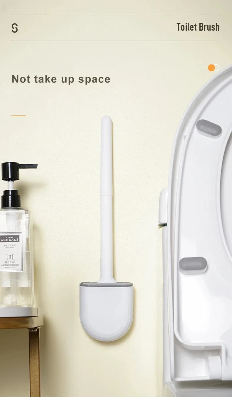 Silicone Toilet Brush with Wall Mount Holder