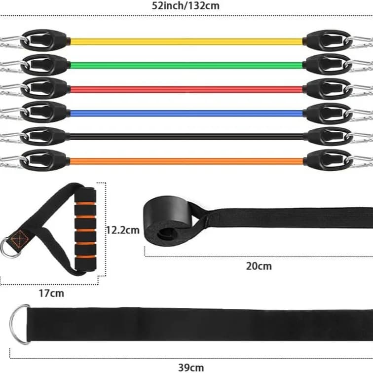 Resistance Bands Set Exercise Bands with Door Anchor Legs Ankle Straps for Resistance Training Physical Therapy Home Workouts