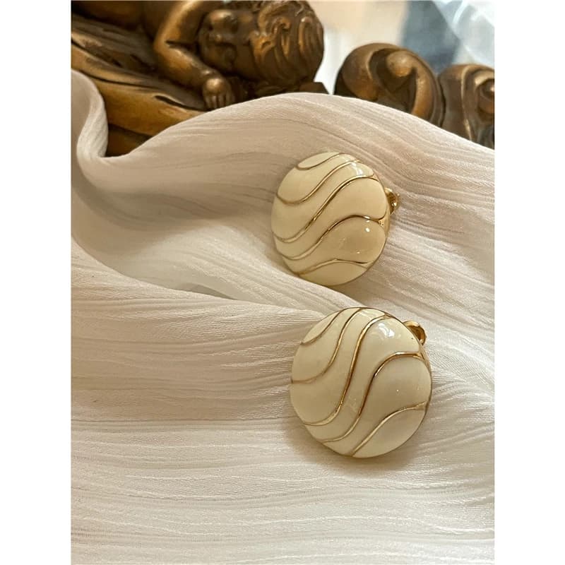 Blue and Gold Vintage Stud Earrings