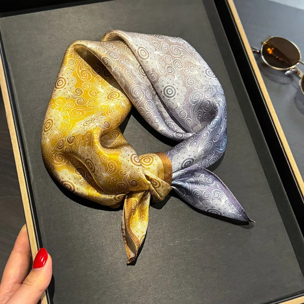 Scarf 100% Silk Bandana Women Square Scarves High Quality Mulberry Wrap Kerchief Fashion Spring Headband Luxury Hijab Shawls