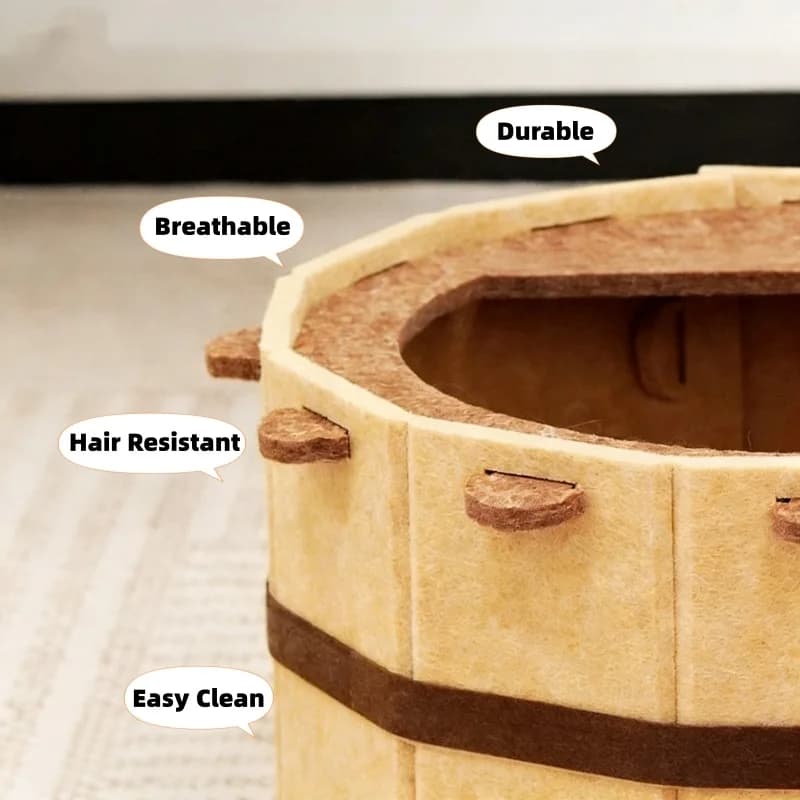 Bathtub Shape Cat Bed with Claw Scratcher