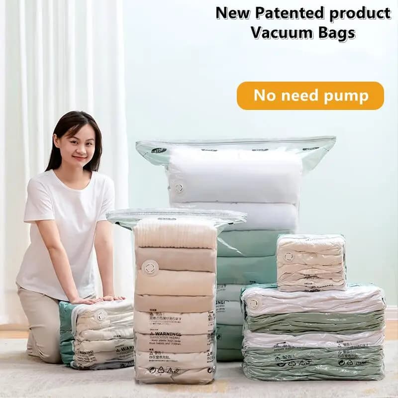 Vacuum Storage Bags No Pump Required