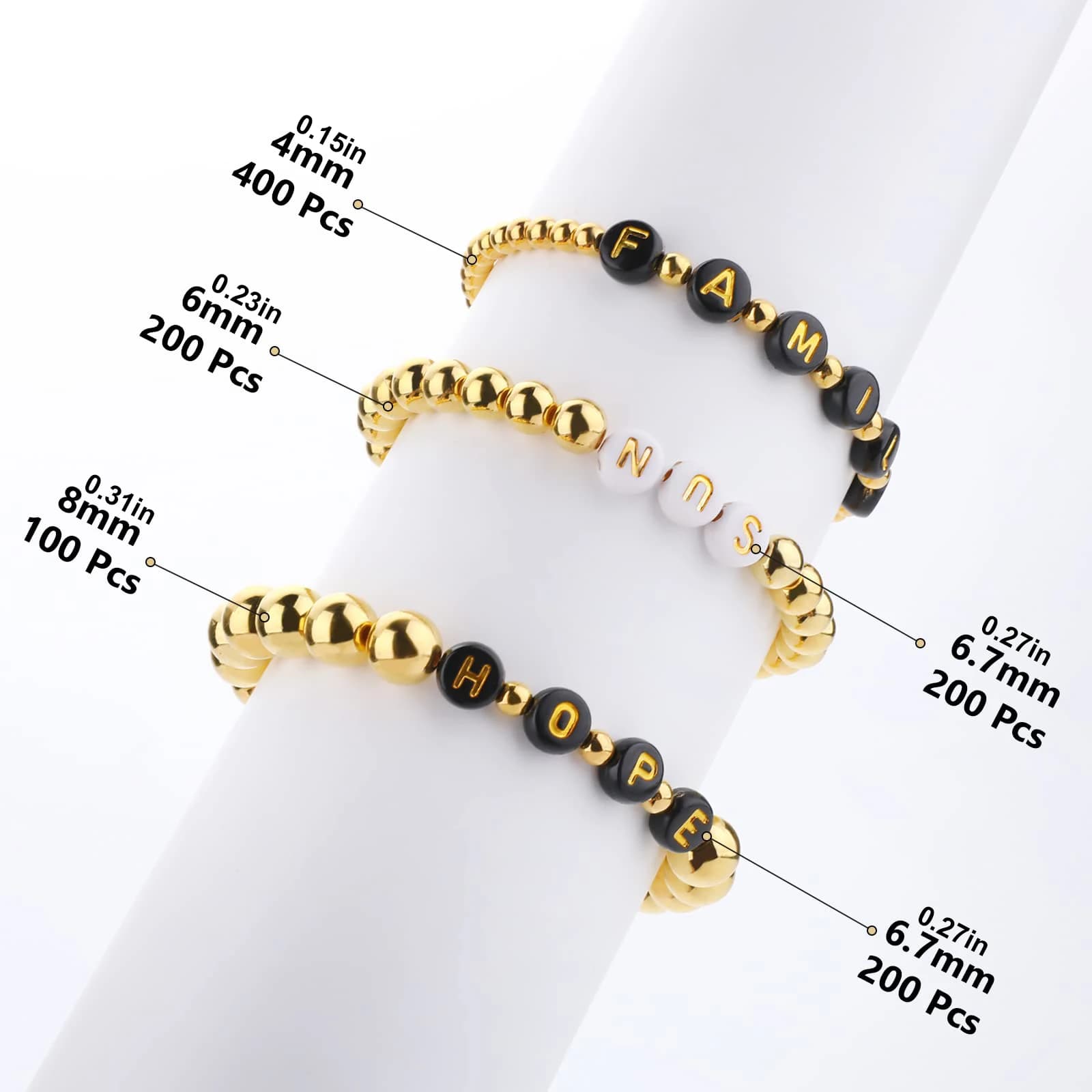 Jewelry Making Kit With Golden and Alphabet Beads