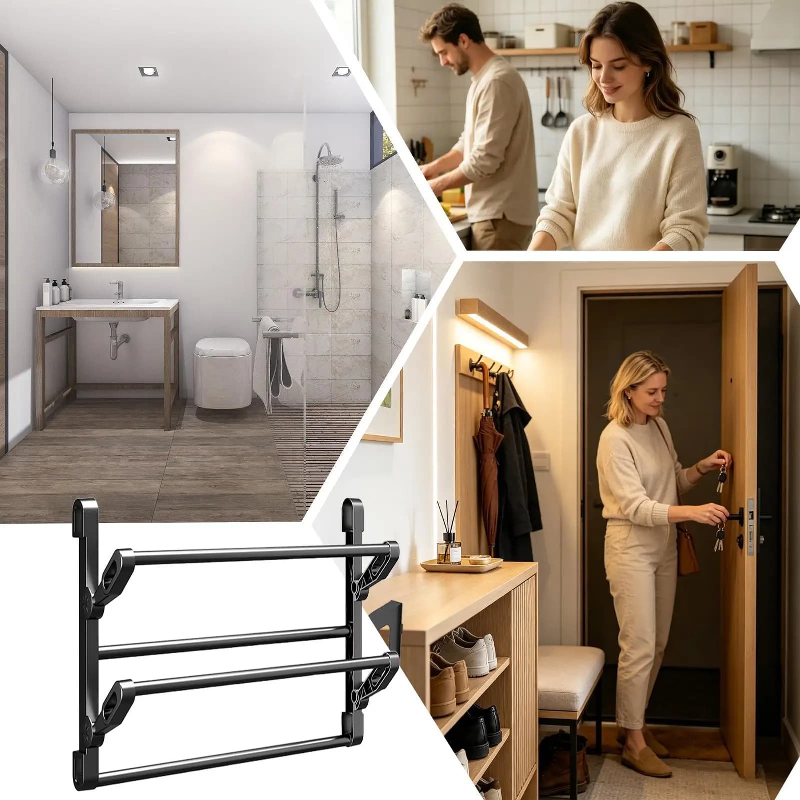 Wall Mounted Slipper Rack with Adhesive