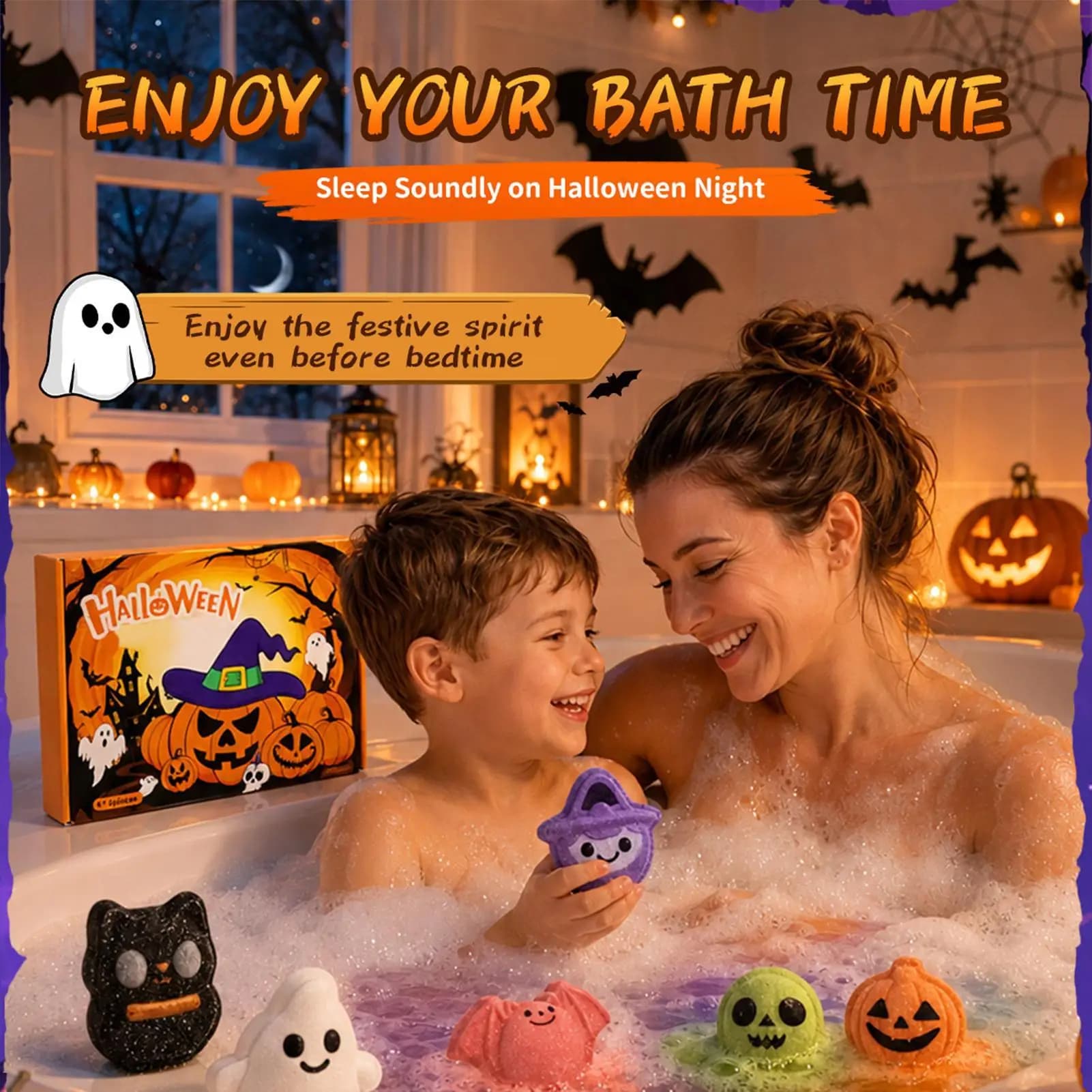 Halloween Bath Bombs Set 6 Pack with Toy Surprises