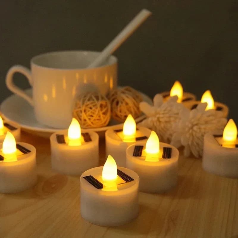 LED Solar Candle Light Outdoor Waterproof Flameless Solar Electronic Candles Night Lights For Birthday Wedding Party Decoration