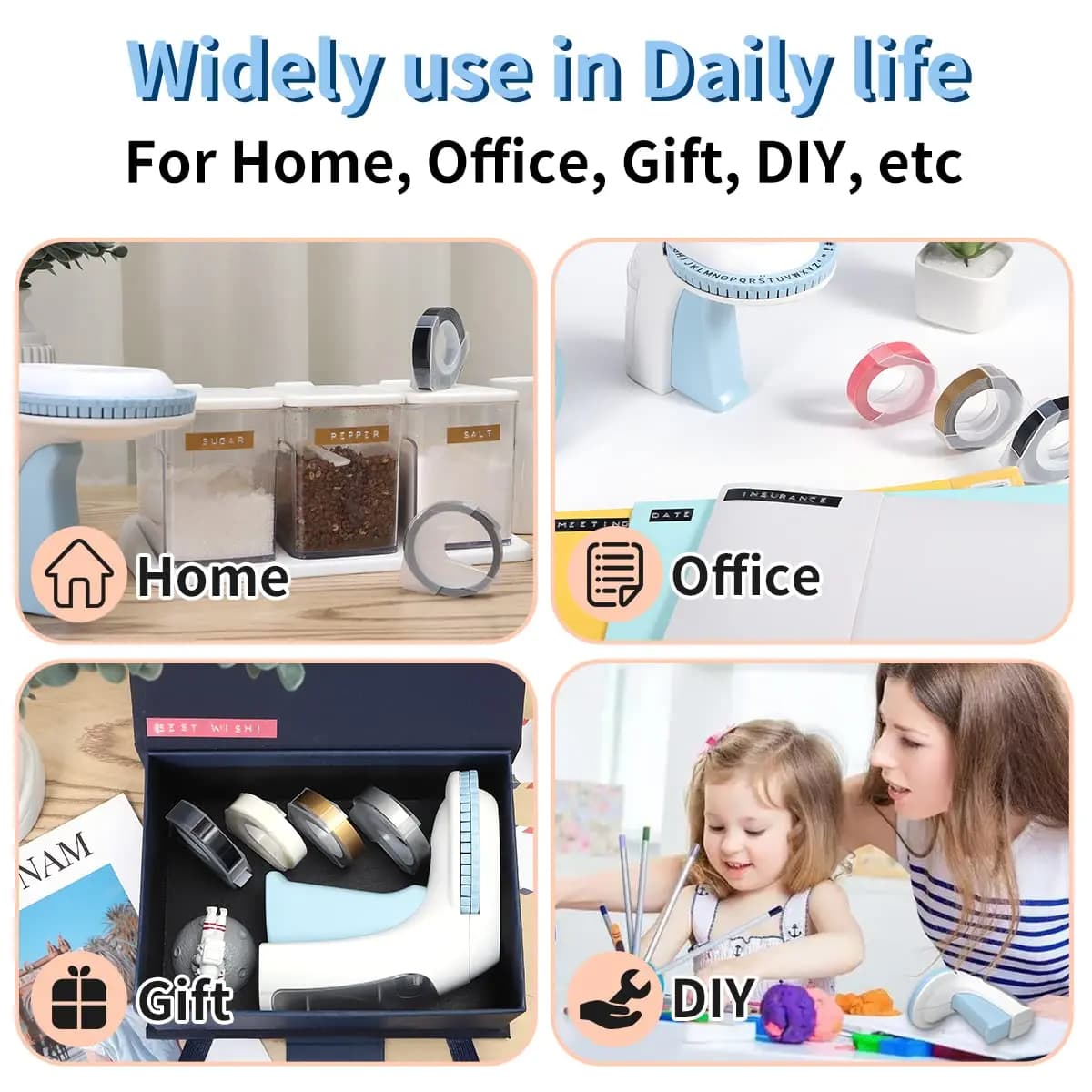 Embossing Label Maker with Tape Cartridges