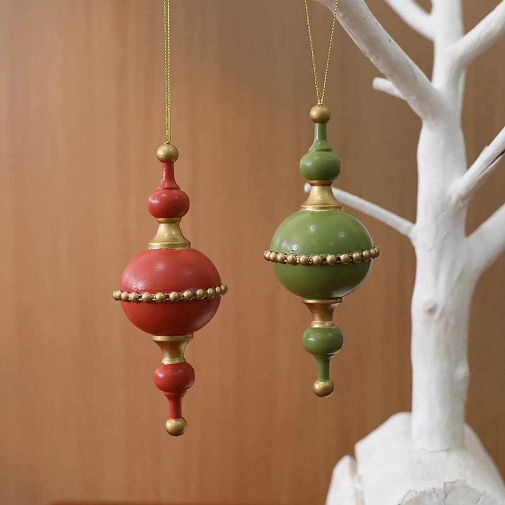 Wooden Acorn and Star Christmas Ornaments