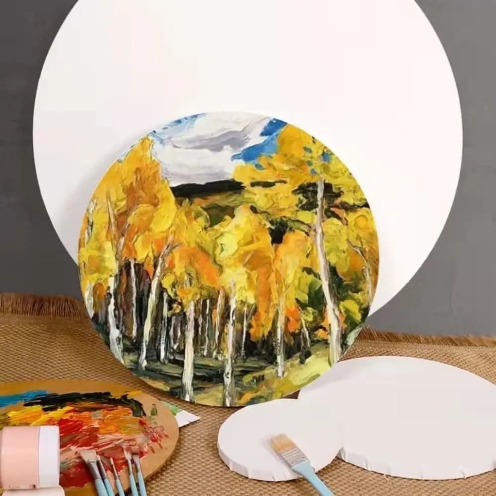 Round Wooden Canvas Board