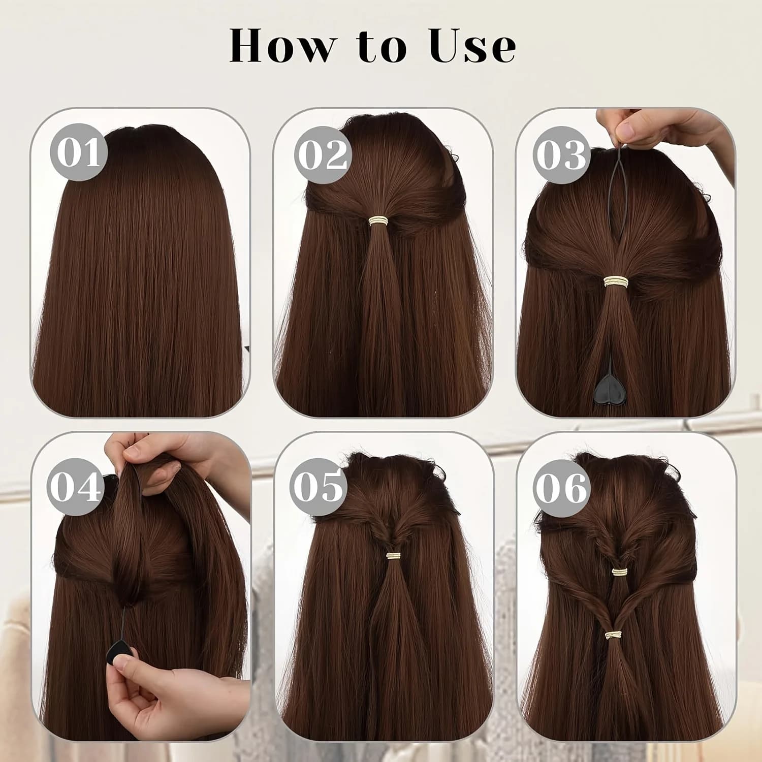 12 Hair Tail Tools, Easy-to-Use Hair Accessories, Braiding Tools, Regular Hair Quality, and Hair Accessories