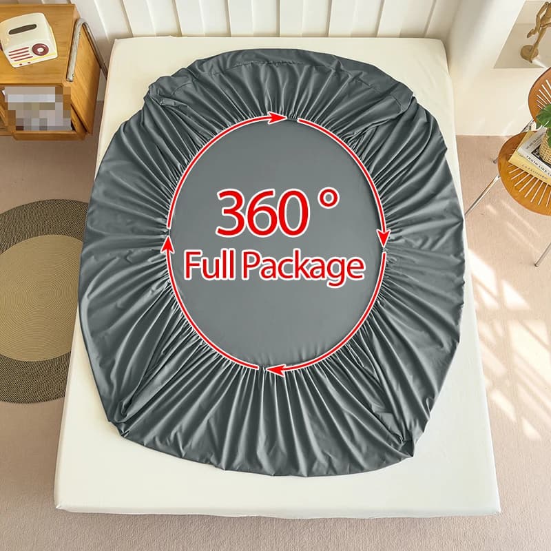 Fitted Bed Sheet With Elastic Band Solid Color