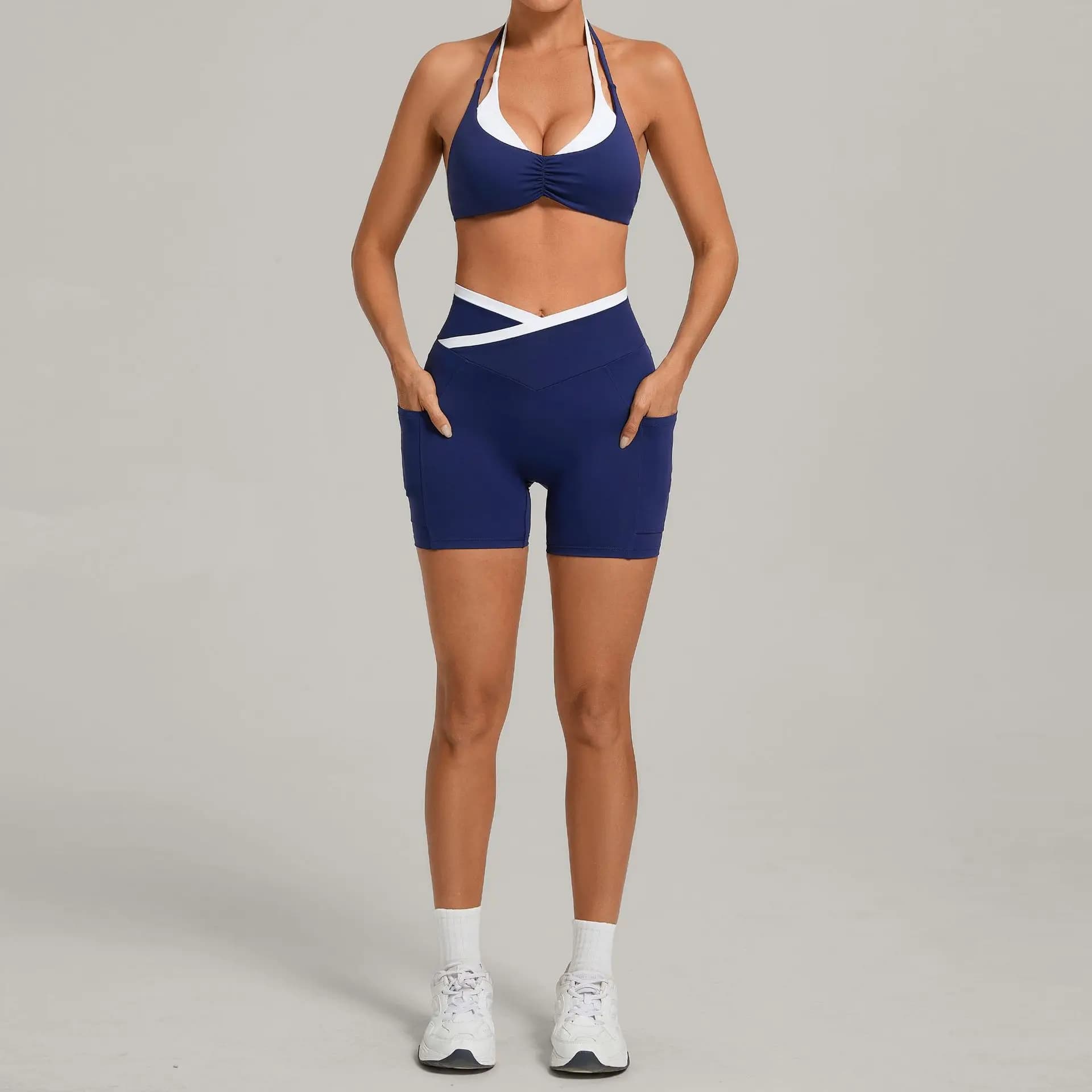 Women's Backless Halter Yoga Set