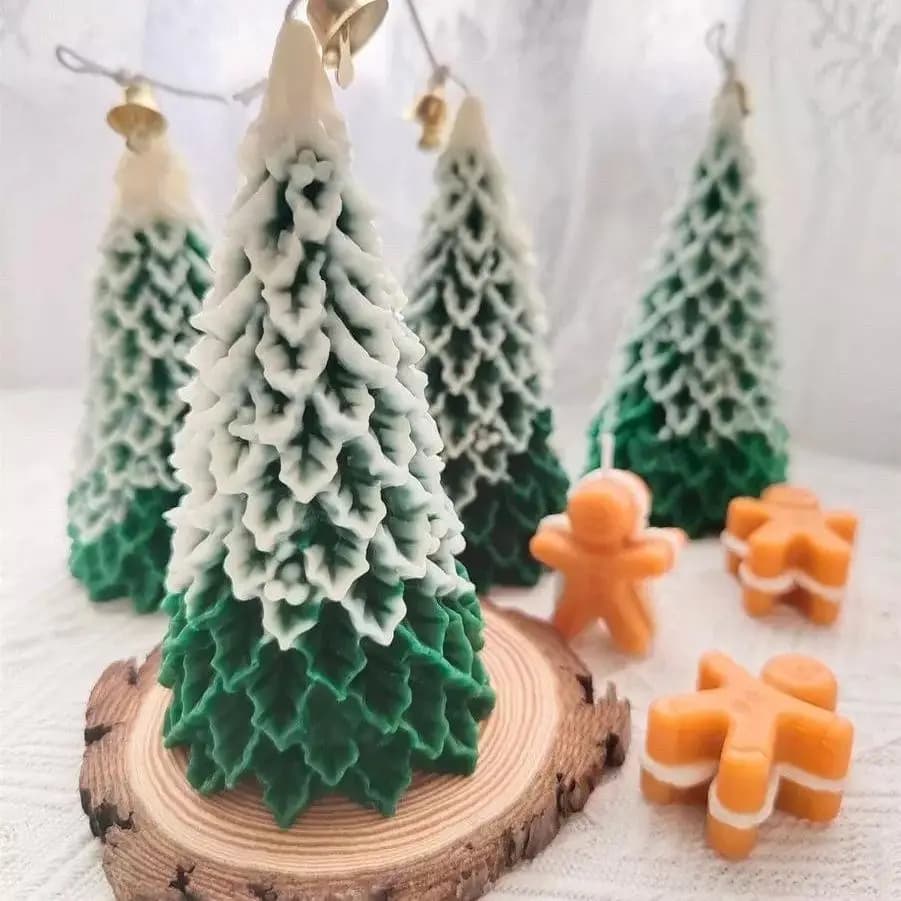Hand-Carved Cedar Christmas Tree Candle