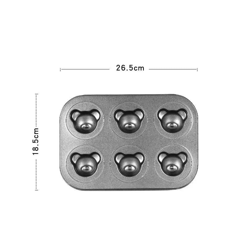 8 Cavity Bear Shaped Baking Mold