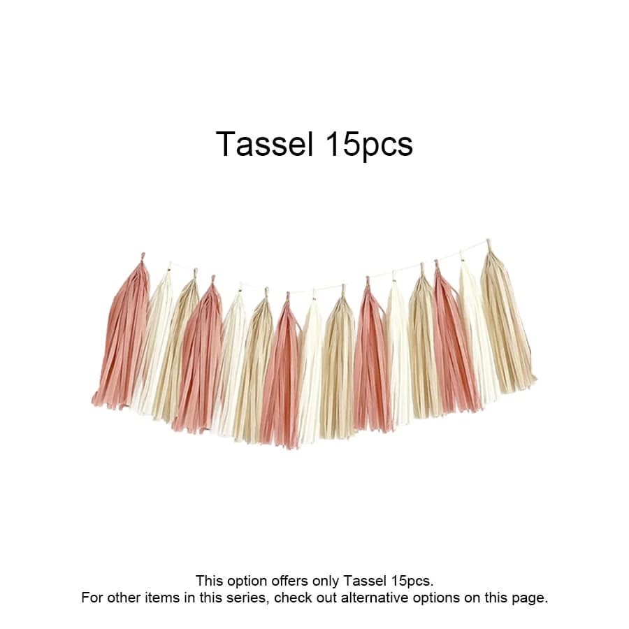 Boho Party Decorations Retro Pink Dusty Rose Blush Nude Tan Ivory Banner Balloons Women, 15th, 21st, 30th Birthday,Neutral Party