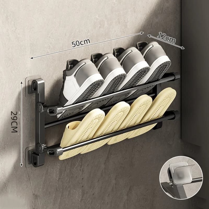 No-Drill Wall Shoe Storage Rack